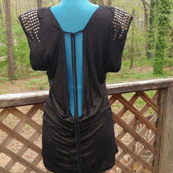 Urban Behavior Shena Metal Studded Metalic Top - Picture 6 of 7